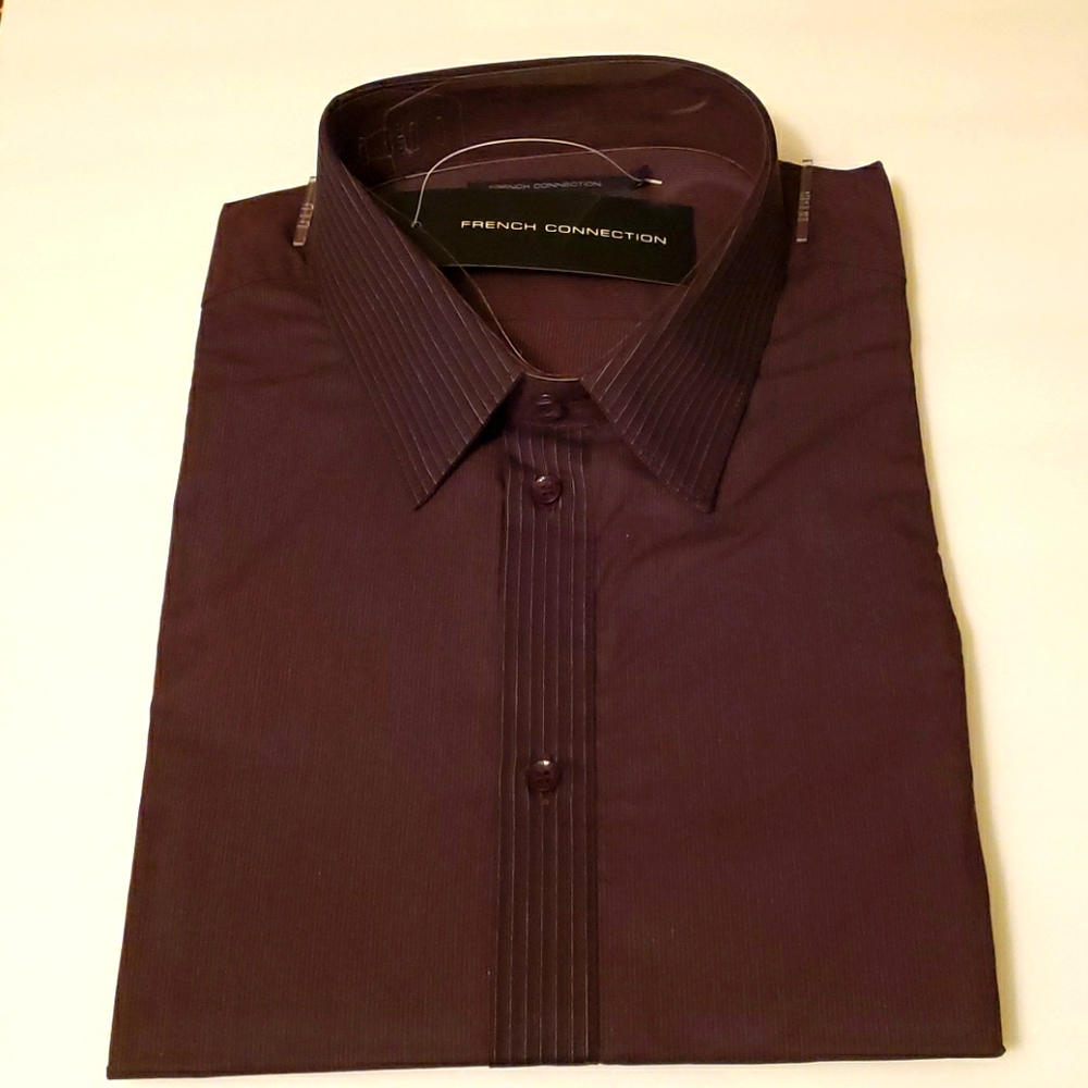 French Connection UK Aubergine/Camel LS Shirt